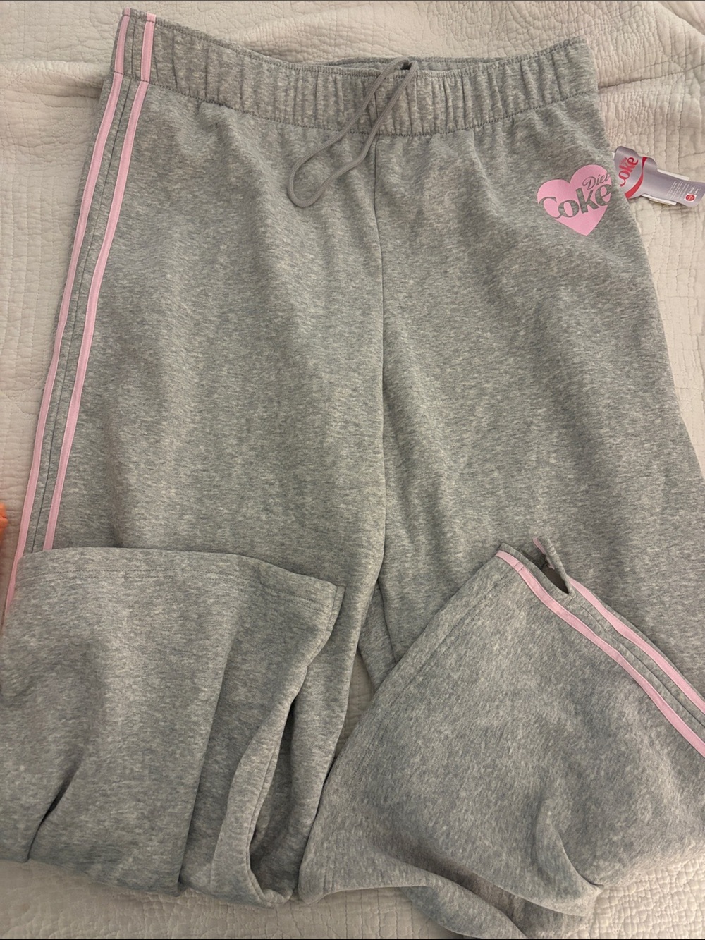 Grey Sweatpants with Pink Diet Coke Heart Logo NWT XXL 2XL NWT